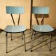 Paire de chaises en formica bleu