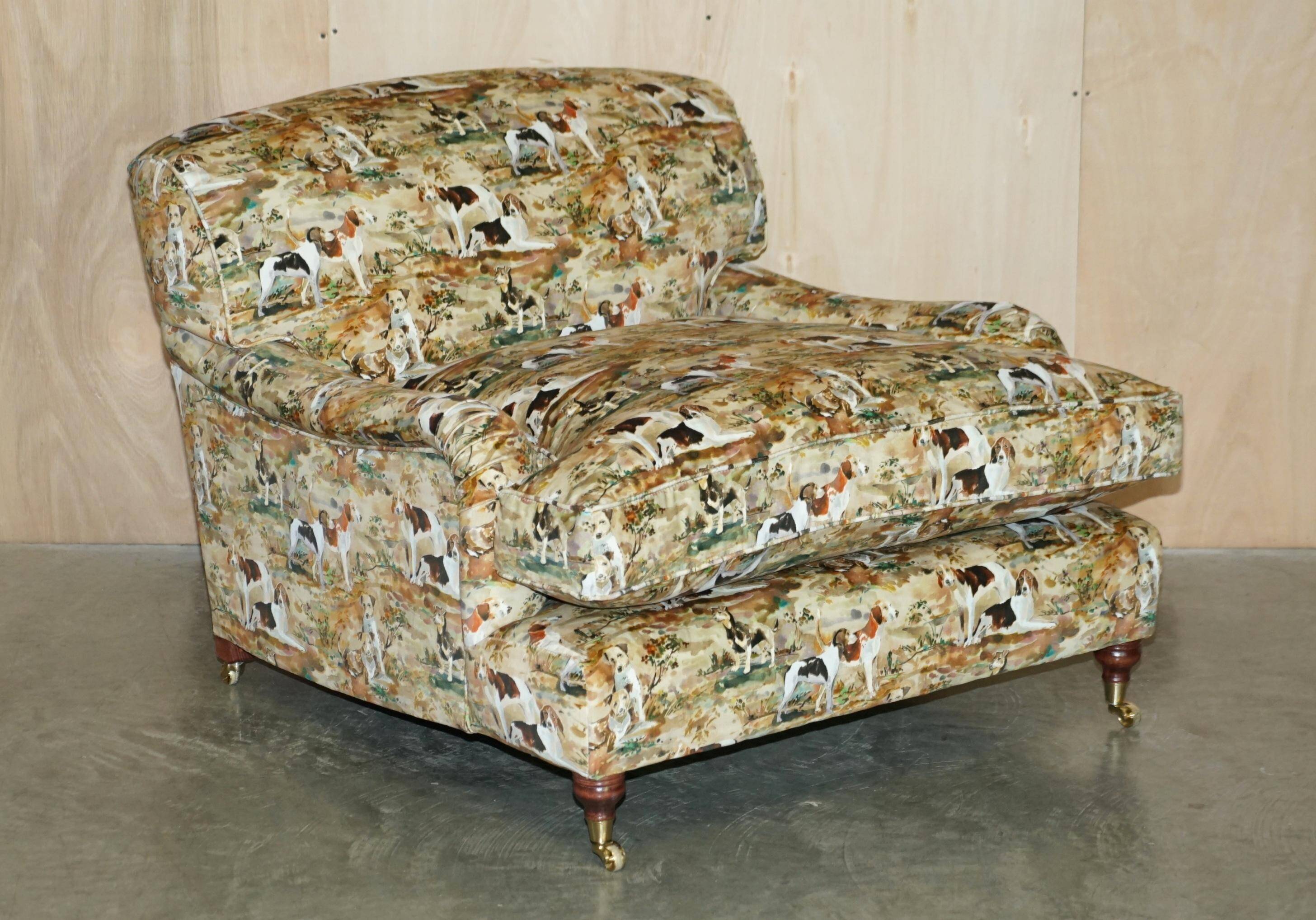 Pair of Howard Custom Love Seat Armchairs in Mulberry Silk Velvet
