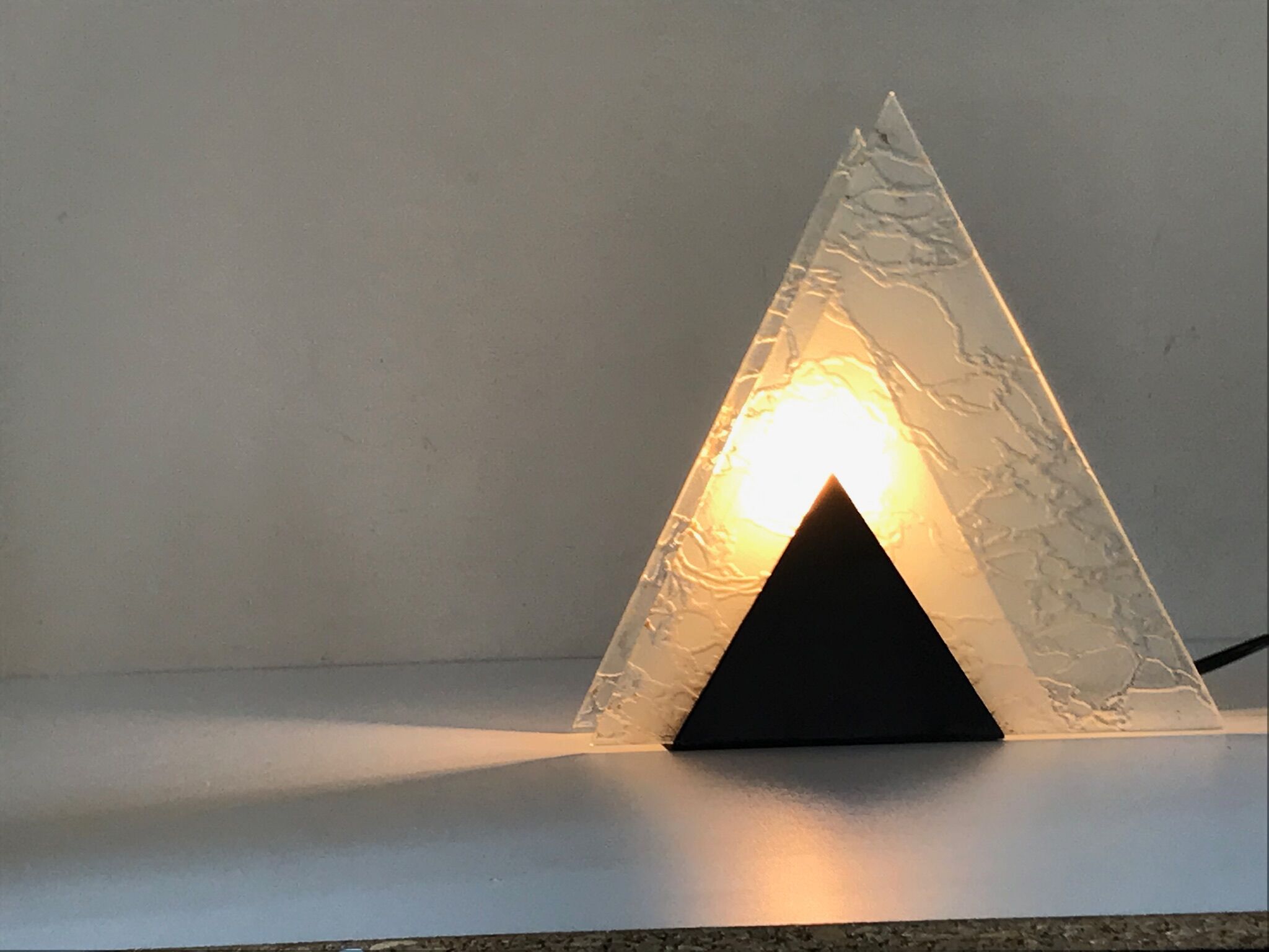 Metal lamp and triangular glass design 60 years