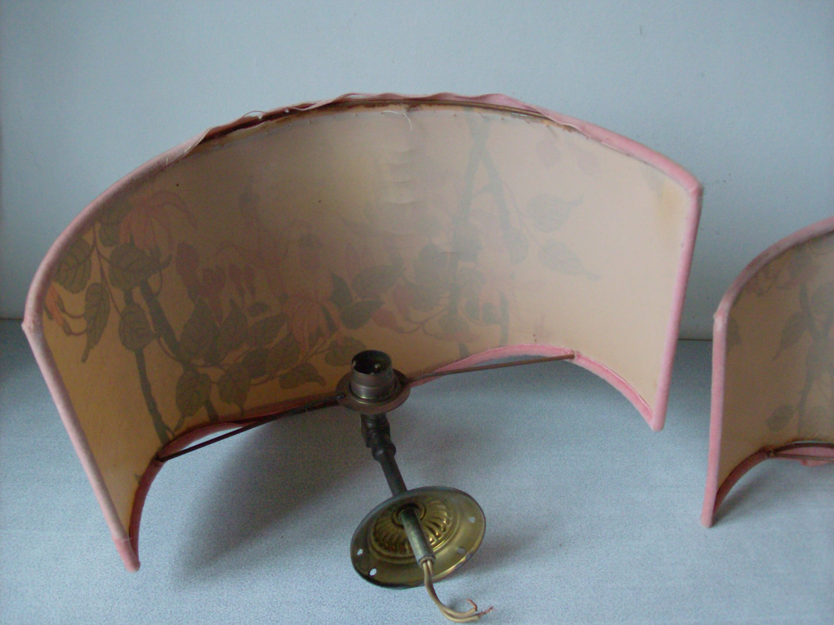Pair of fabric wall lights