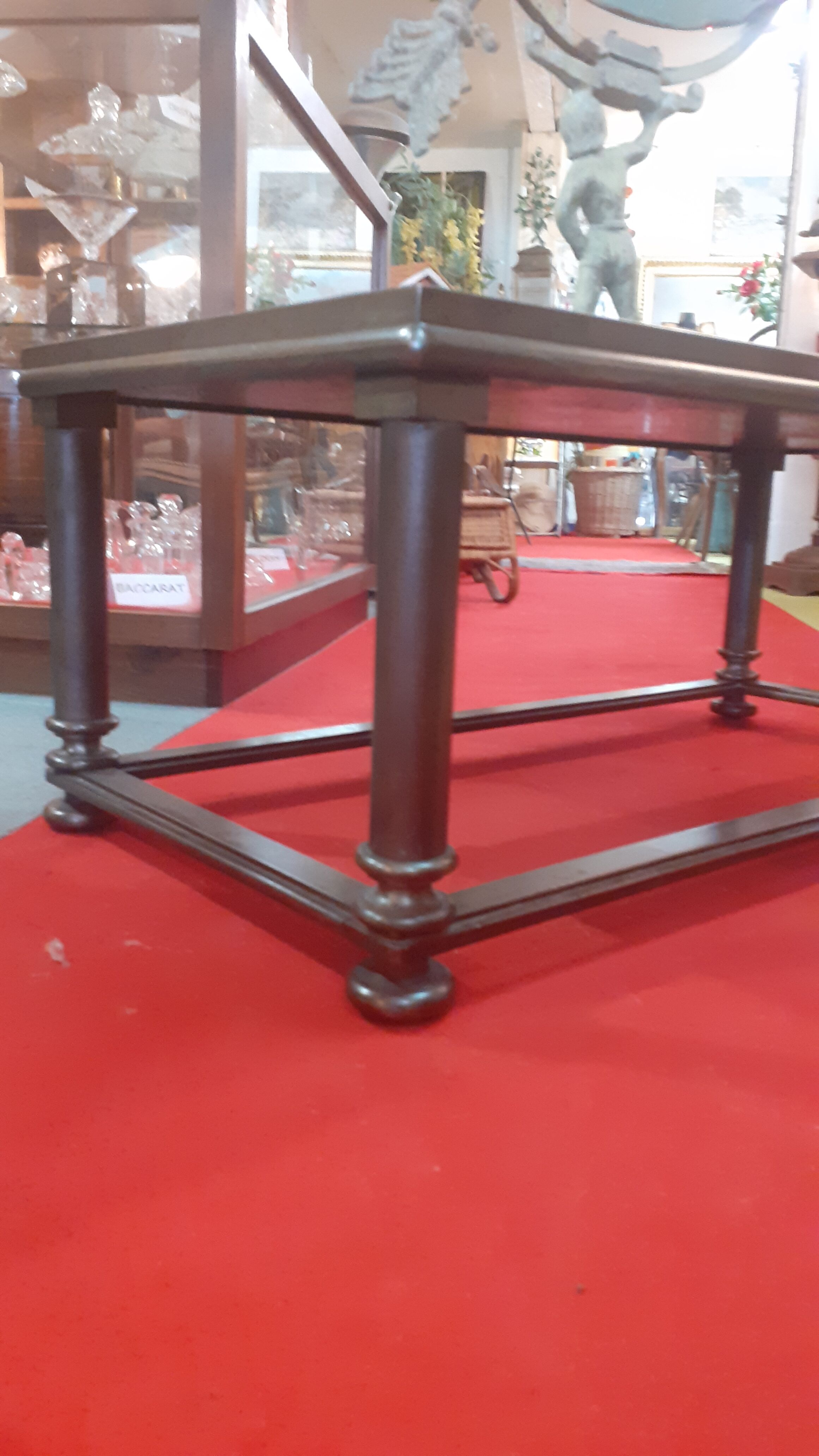 Table basse plateau carreau pierre nature pieds acier art deco