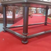 Table basse plateau carreau pierre nature pieds acier art deco