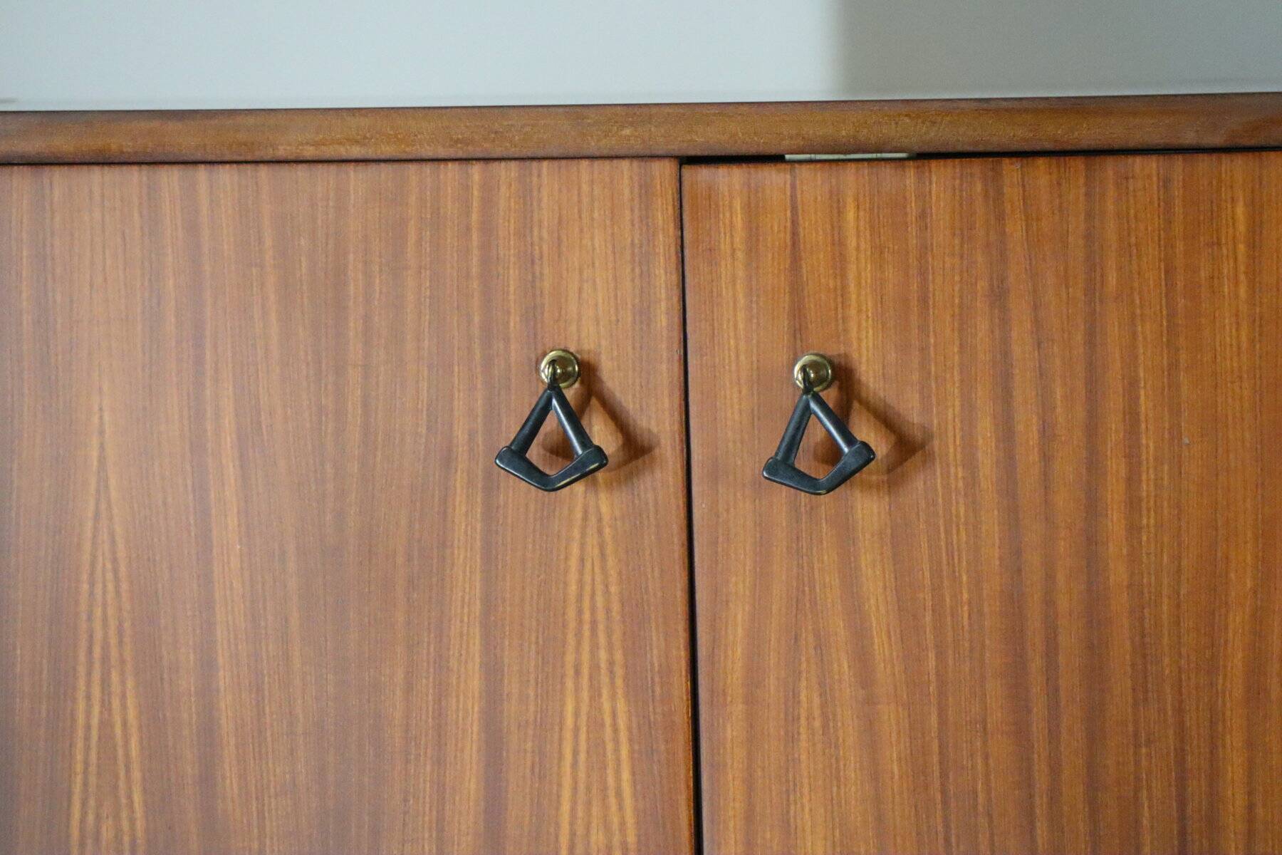 Vintage Italian bookcase in wood and metal, 1960