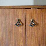 Vintage Italian bookcase in wood and metal, 1960