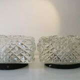 Glass ceiling lamp pair
