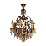 Lustre pampilles doré vintage