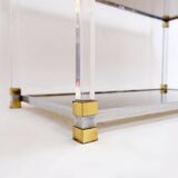 Claustra shelf in plexiglass, smoked glass and brass
