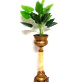 Gilt Bronze Planter with Onyx Column