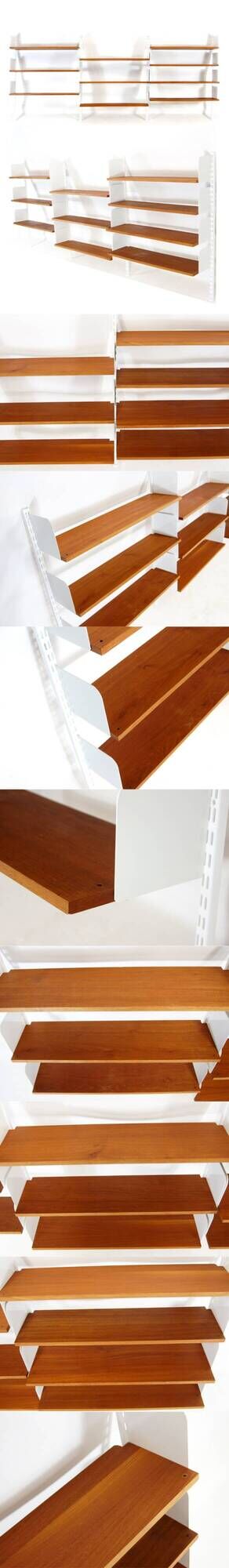 Retro Vintage Danish Modern Teak Book Wall Shelving System Bookcase 50s 60s 70s