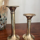 Paire de bougeoirs en laiton vintage