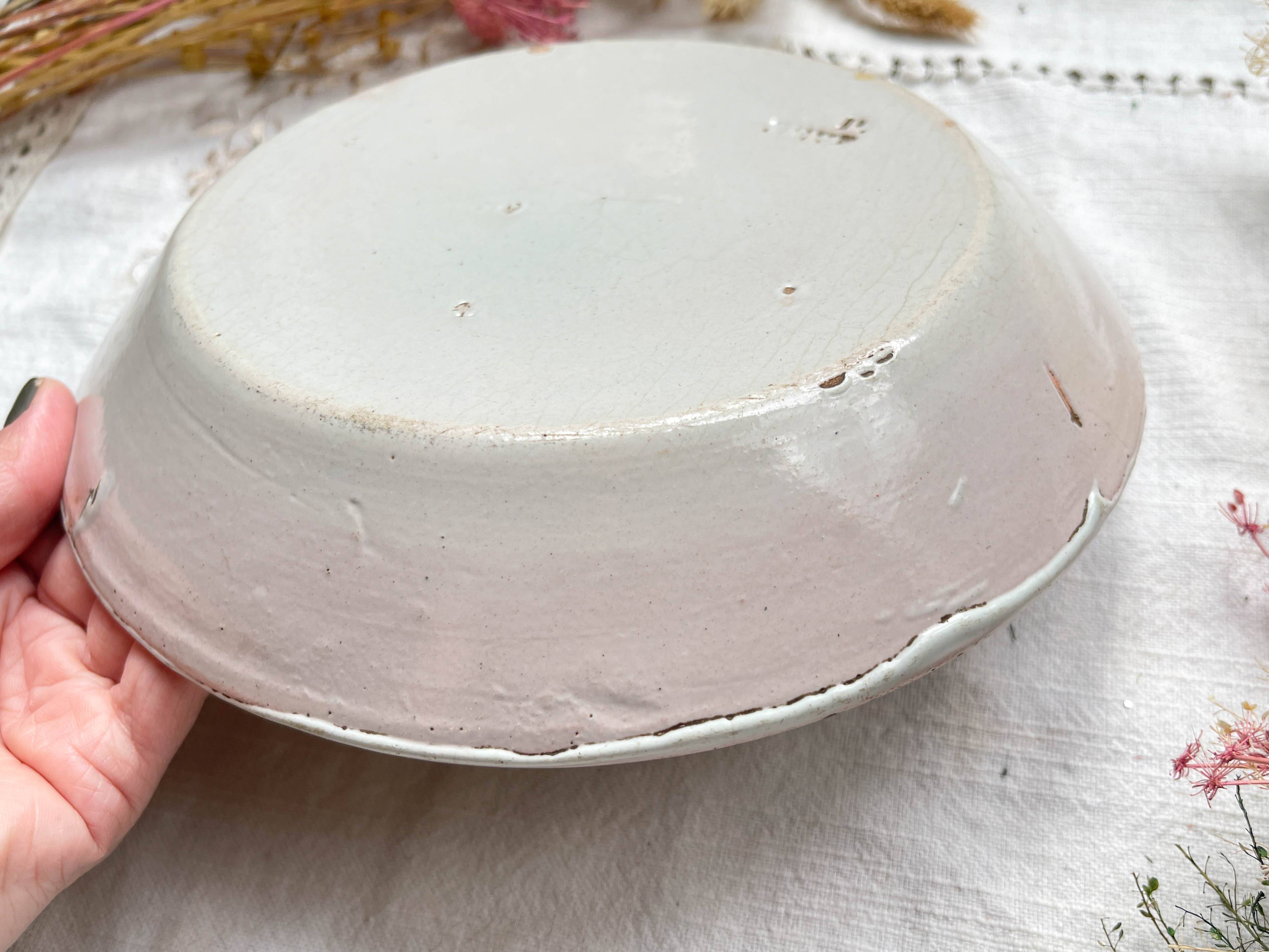 Antique French Earthenware Plate Nevers Calotte 19th Century