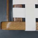 Jan Vaněk mid-century oak stool, Czechoslovakia, 1950s