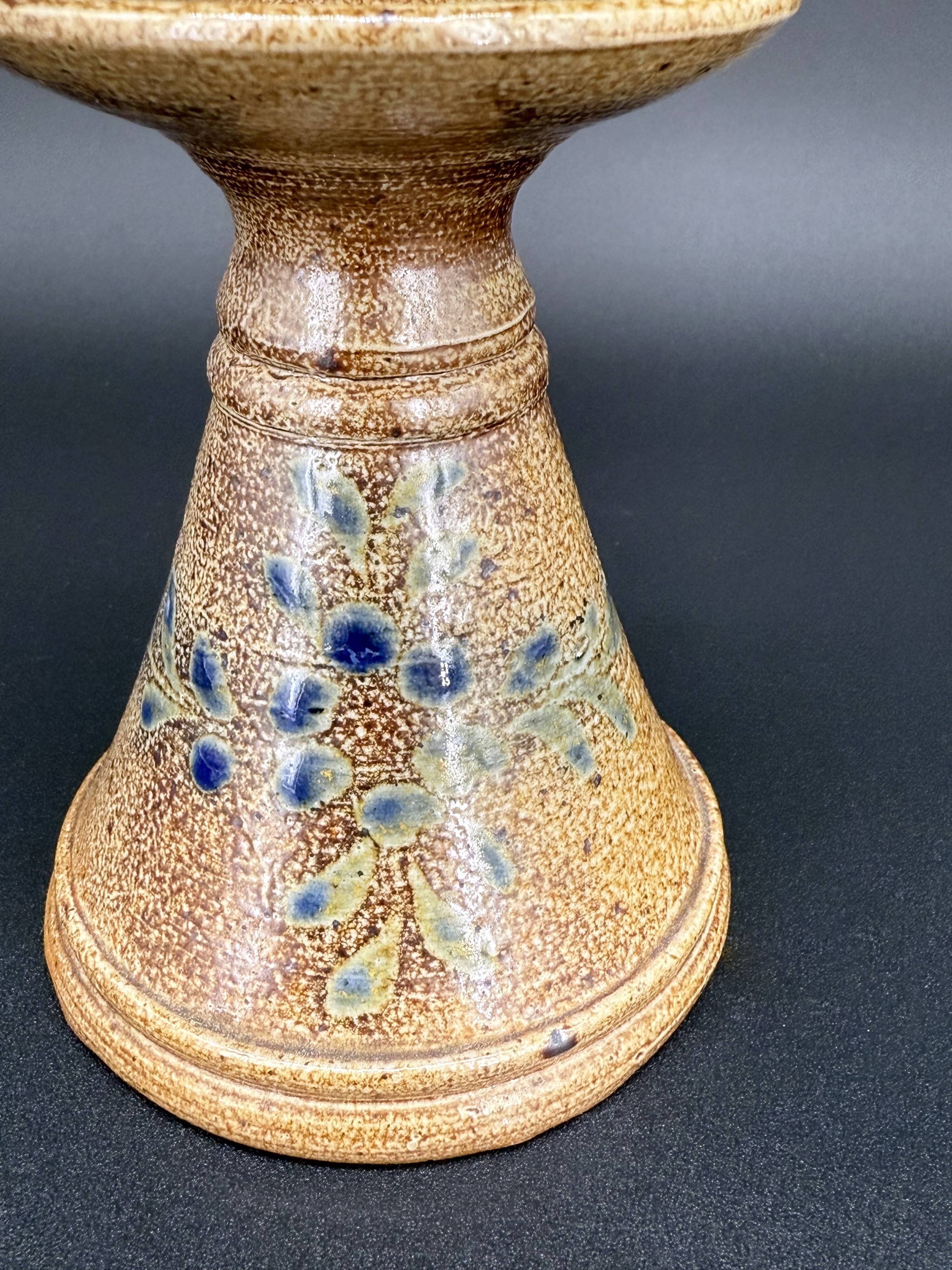 Sculptural candle holder in glazed ceramic 1970