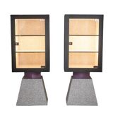 Memphis. Pair of lacquered wood display cabinets. 1980s. LS48071403