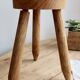 Vintage tripod stool in light raw wood