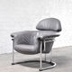 Fauteuil en cuir avec cadre tubulaire chromé, années 1980