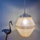 Vintage art deco globe pendant light in yellow and gold granite glass