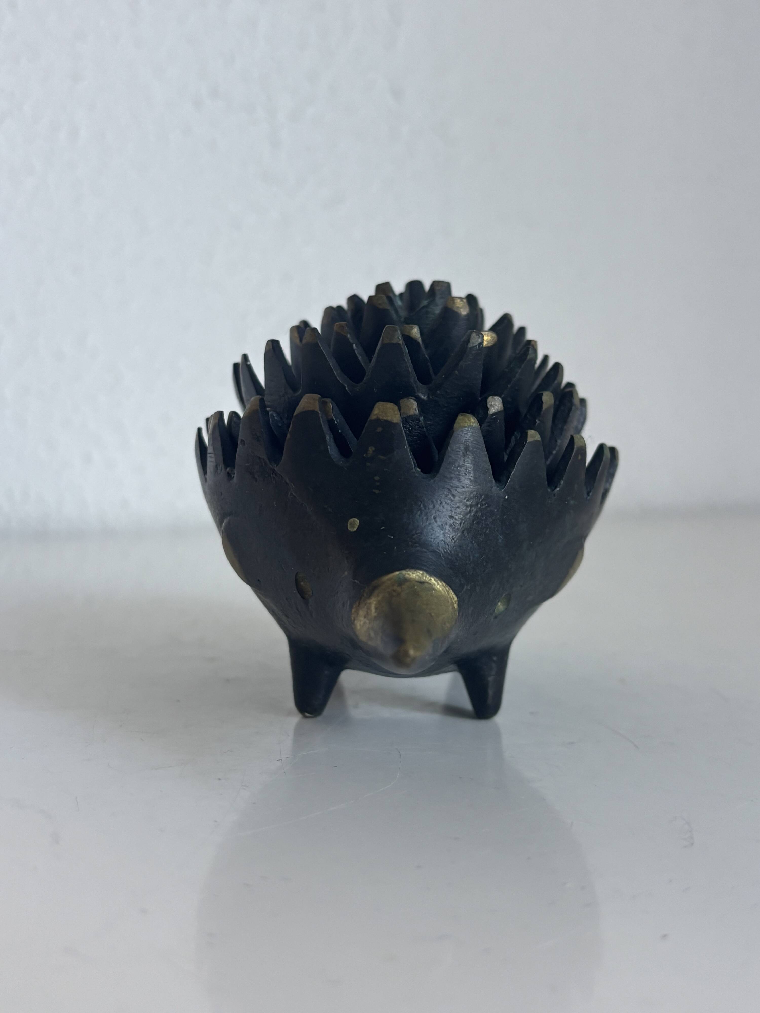Vintage 1950 hedgehog ashtrays by Walter Bosse for Hertha Baller