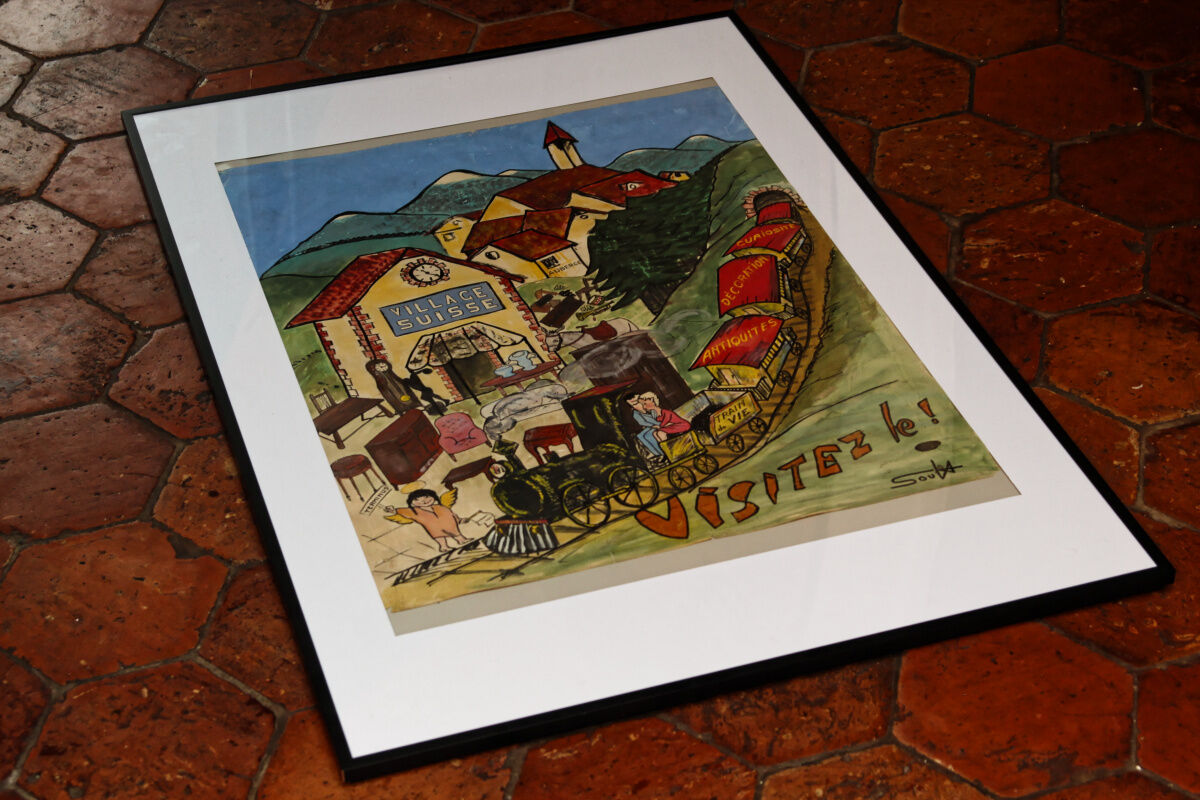 Affiche originale "Village suisse"