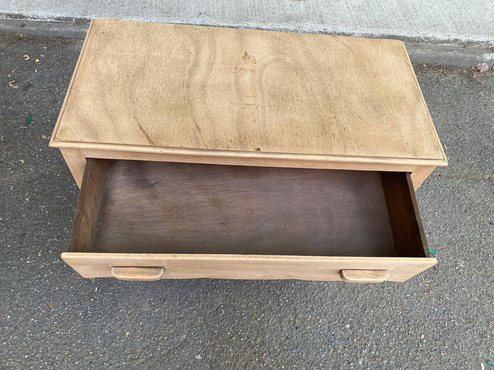 Commode art déco rénovée en bois brut 1930