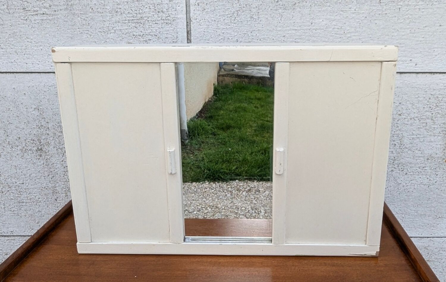vintage wooden bathroom cabinet mirror