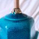 2 blue crackle ceramic desk lamp bases, 1950s