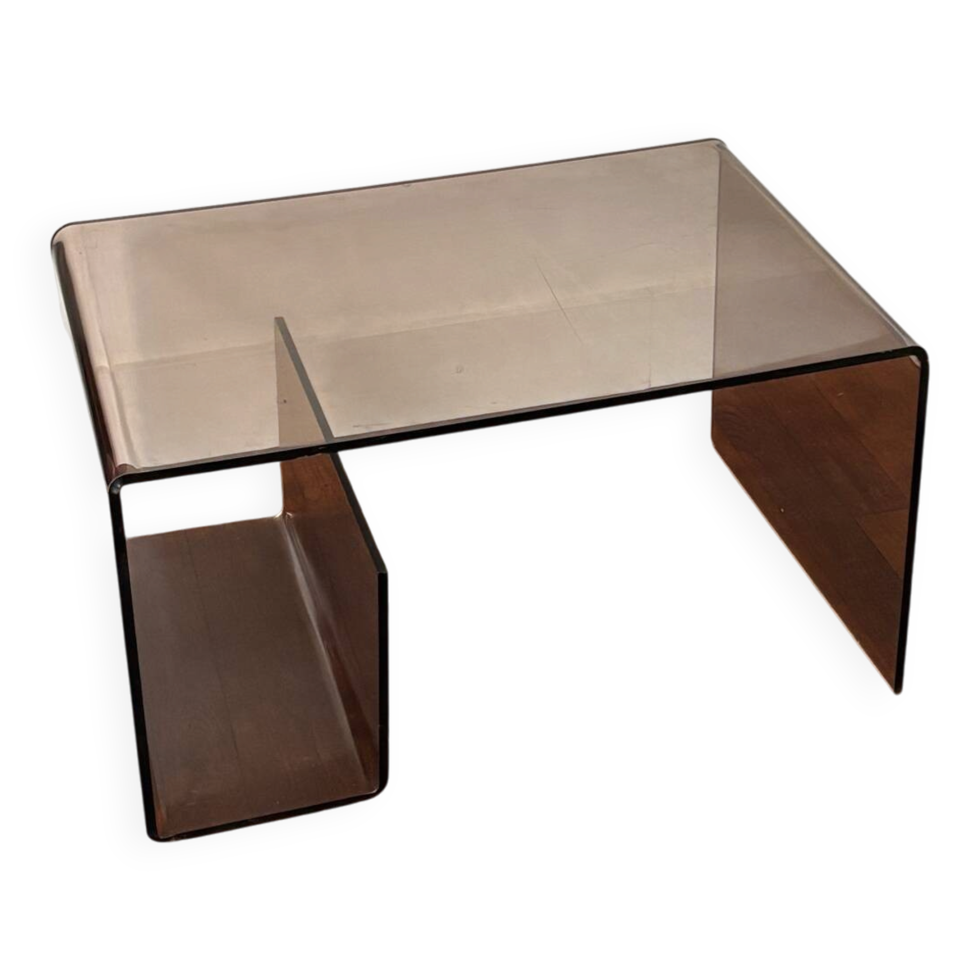 Smoked plexiglass coffee table