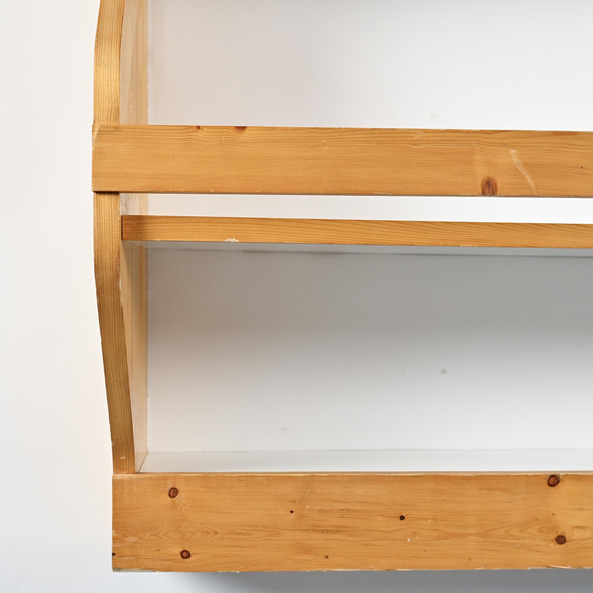 Wall-mounted pine cabinet, Les Arcs 1800, circa 1970