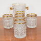 Set Glassware barware of Mid-century by Bohemia Crystal,1960's.