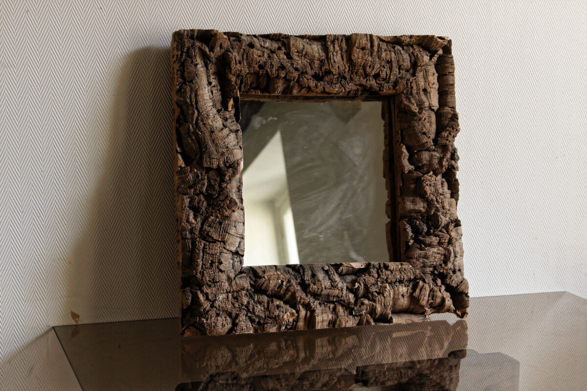 Mirror, natural cork frame