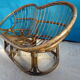 Vintage rattan bench 70s