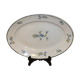 Plat ovale ancien en Terre de Fer décor bleuets