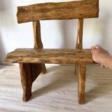Brutalist low chair in solid wood