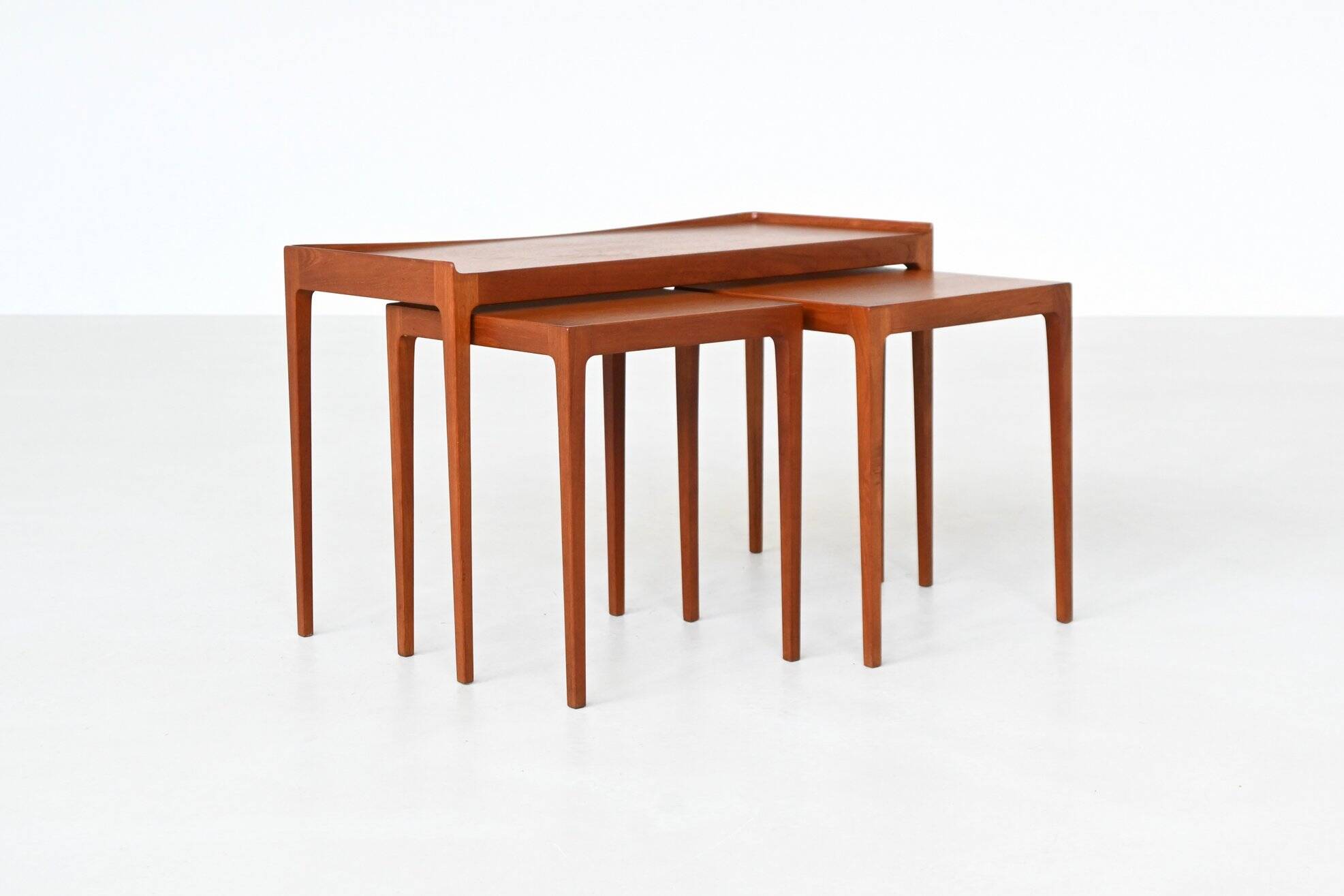 Kurt Ostervig nesting tables in teak Jason Mobler Denmark 1960