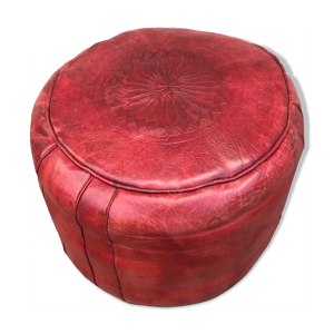 Pouf rouge vintage 1970