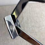Set of four double hook coat racks in chromed metal