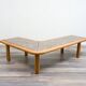 Boomerang coffee table, fossil marble, 70s