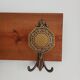 Wall-mounted coat rack 3 hooks brass vcr italy - vintage decoration