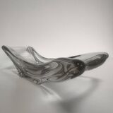 Large mid-century French crystal centrepiece class bowl