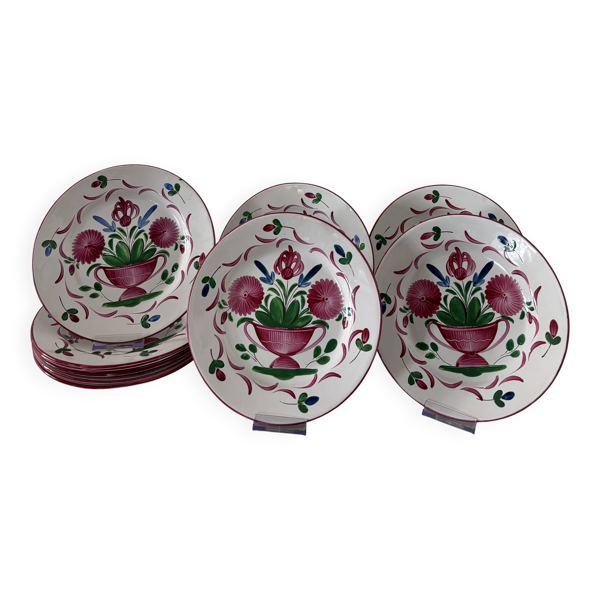 Assiettes Saint Clément Au vase fleuri