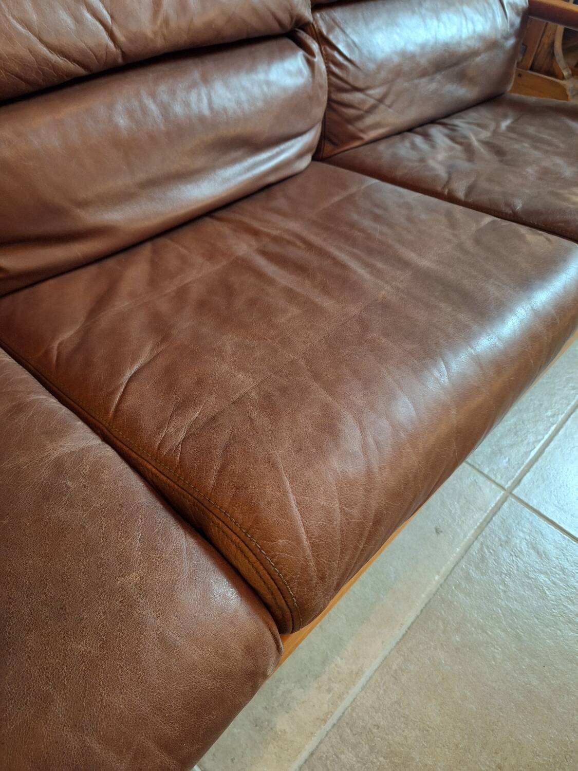 Olsen & Son 3-seater leather sofa