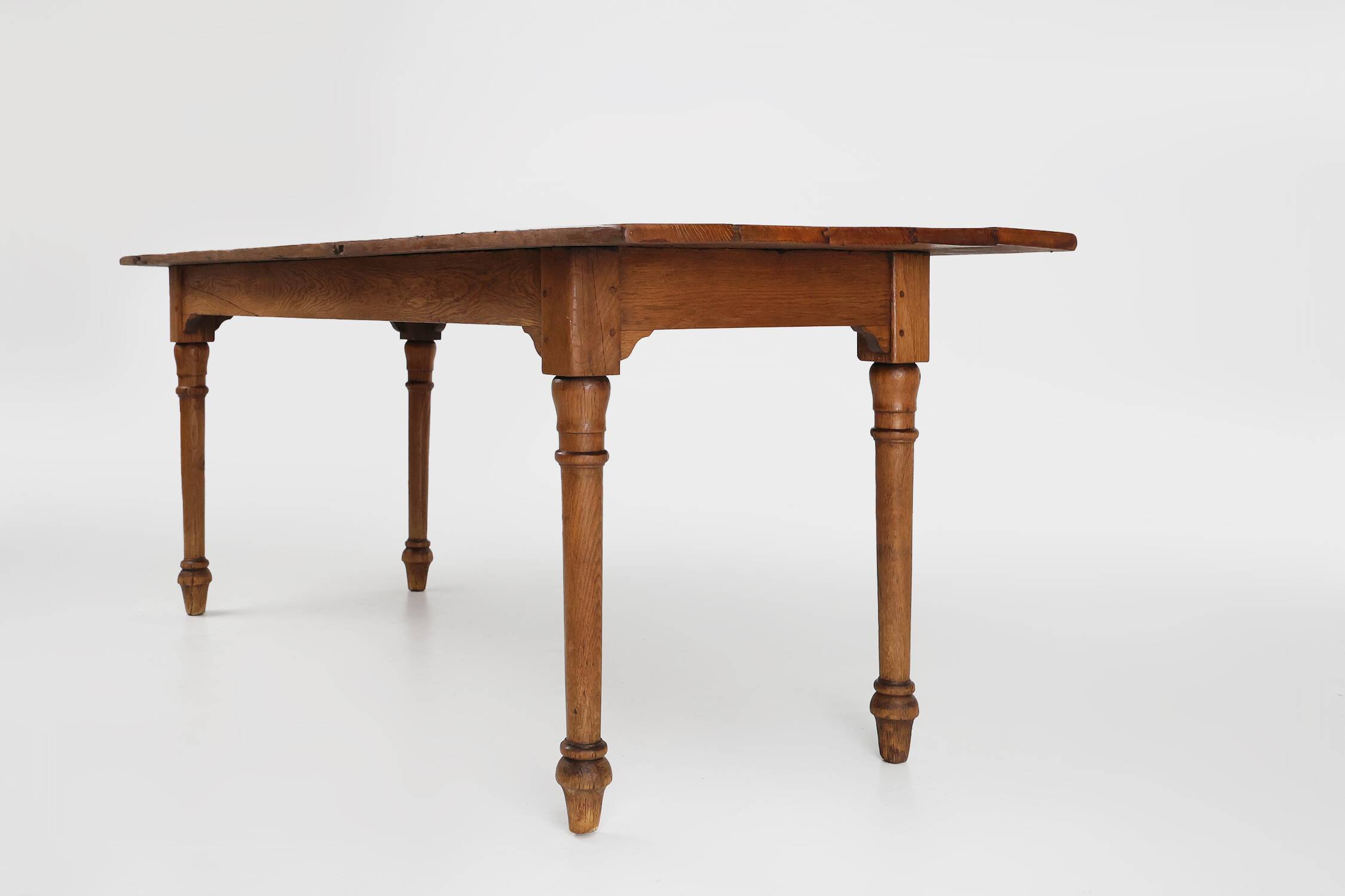 Rustic Farmhouse Table in Pine Wood, France, 1850s