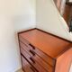 Commode haute 5 tiroirs en teck années 60