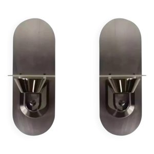 Paire d'appliques en - inox