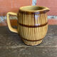 Old pichet terre de feu beige stoneware barrel shape