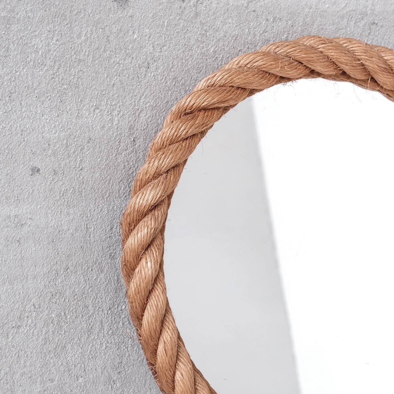 Rope mid-century french circular mirror
