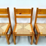 Ensemble de 6 chaises danoises vintage en pin avec cordon en papier par Tage Poulsen pour GM Møbler.