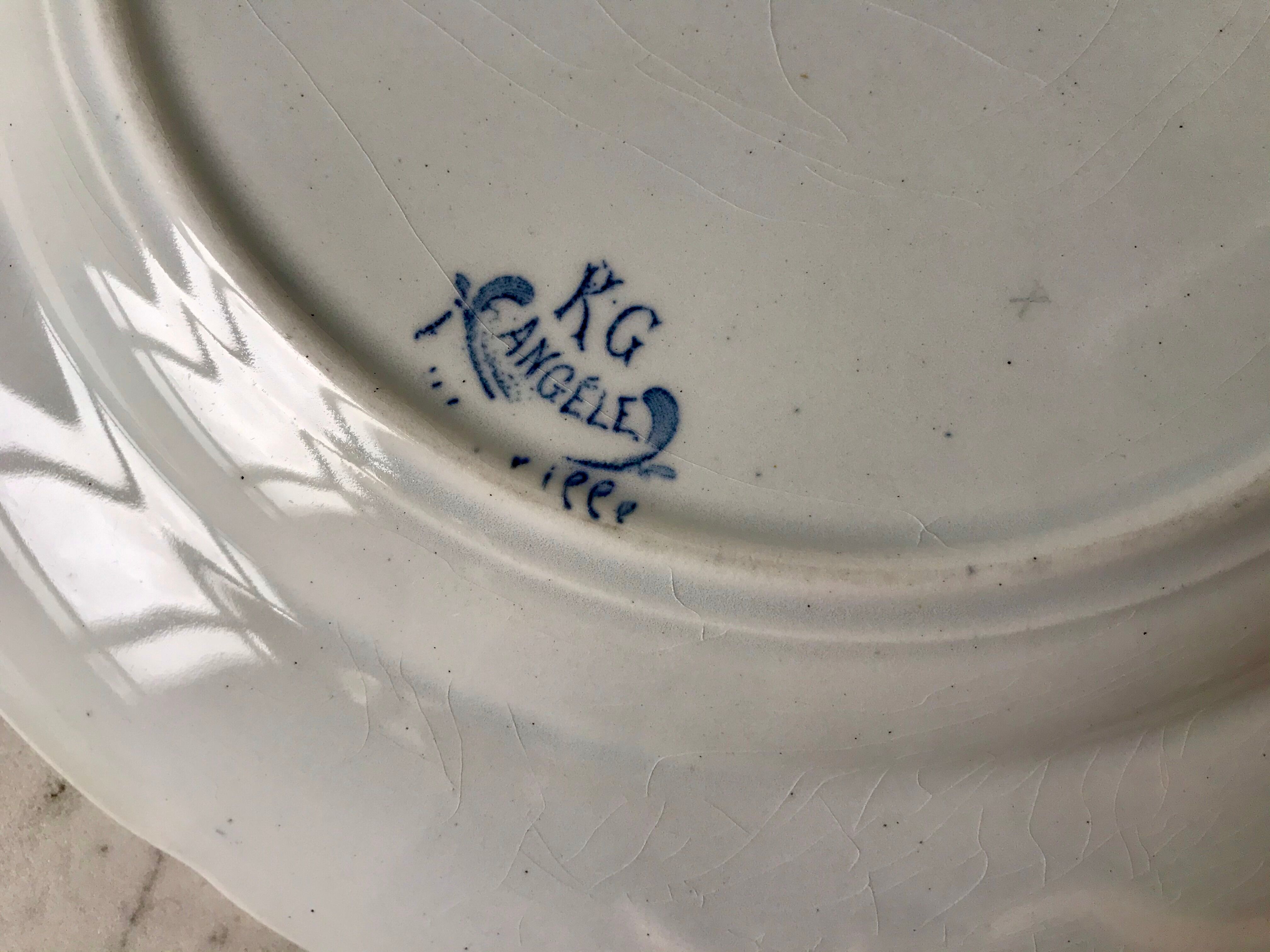 Round dish in Iron Earth K&G Lunéville model "Angèle" late 19th century