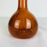 Vintage amber/orange bubbled glass soliflore vase
