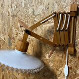 Lampe applique liseuse accordéon bois